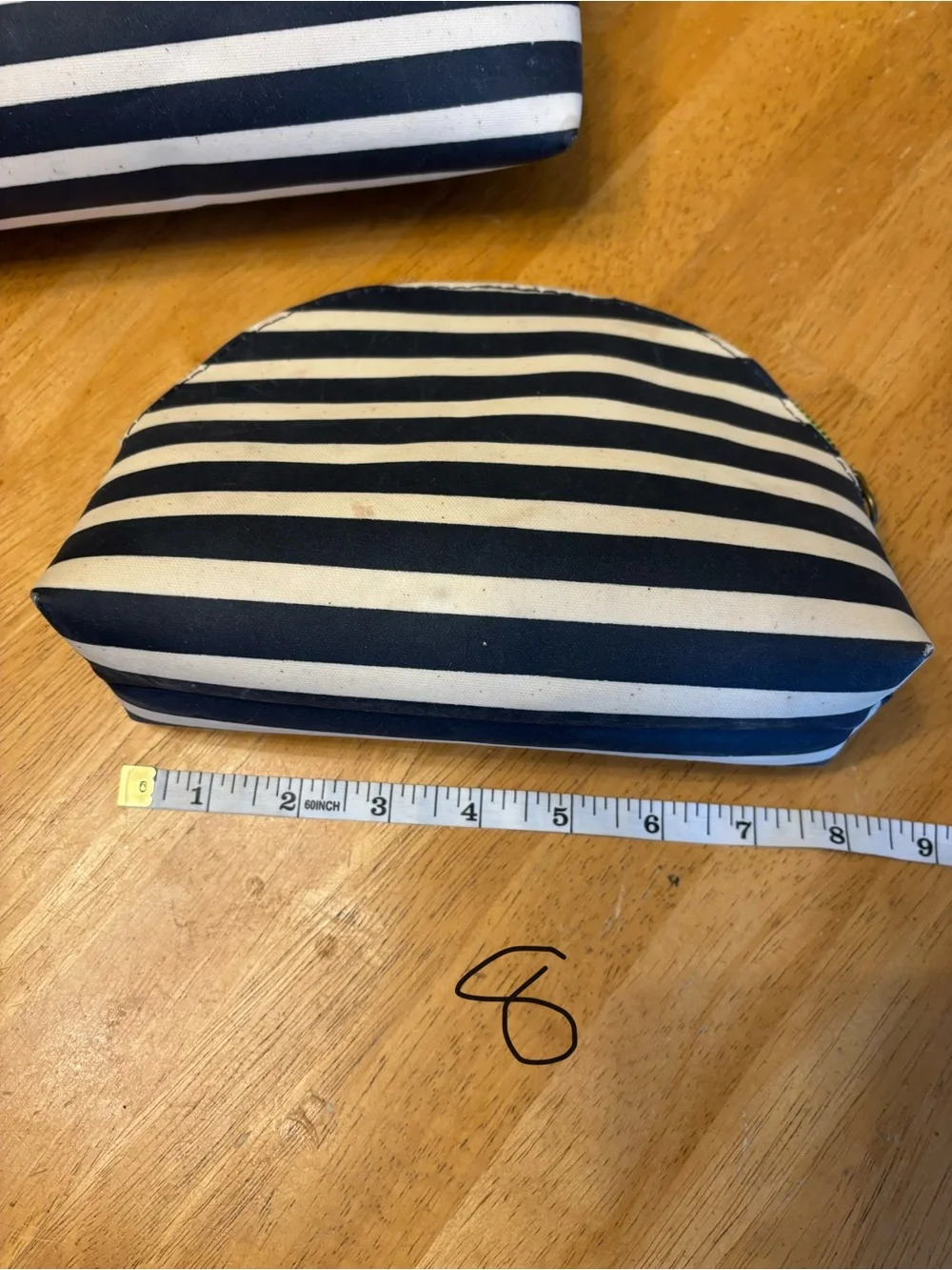 J. Crew Striped Makeup Bags with Lime Zipper